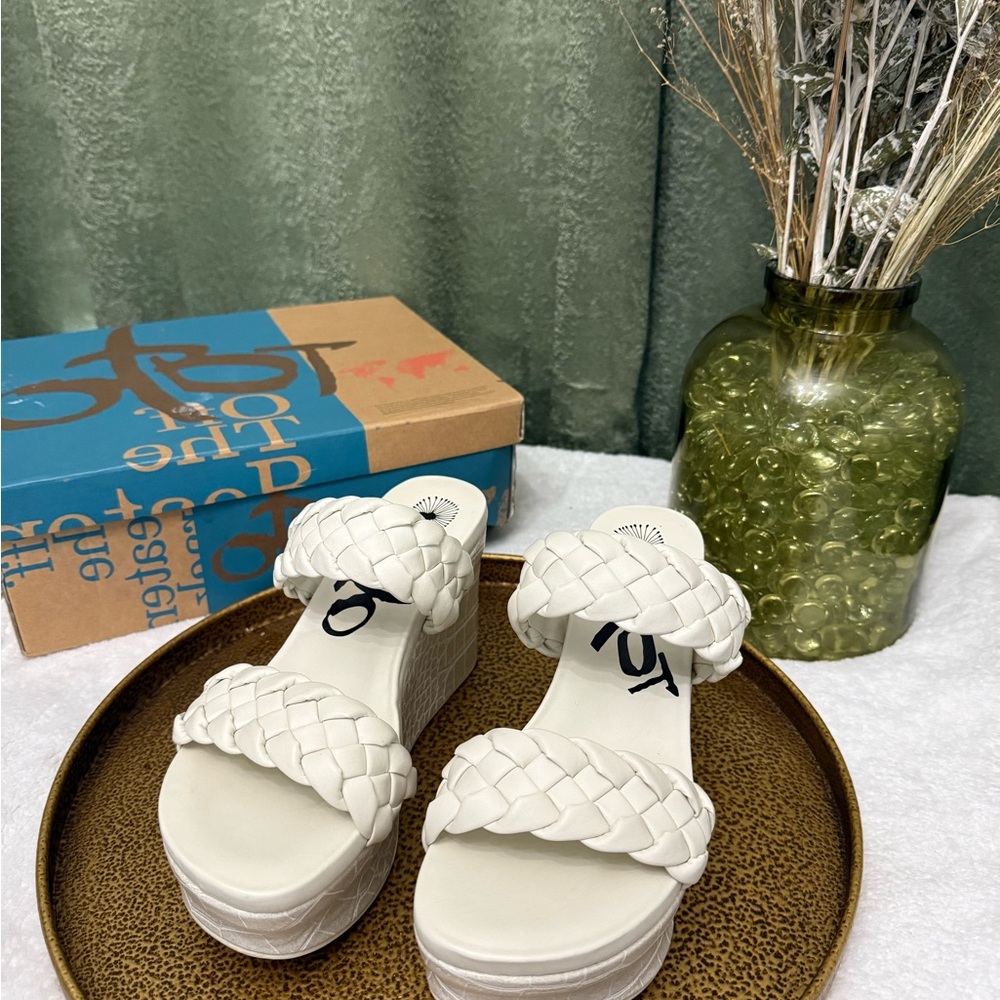 Stylish White Braided Women's Sandals
